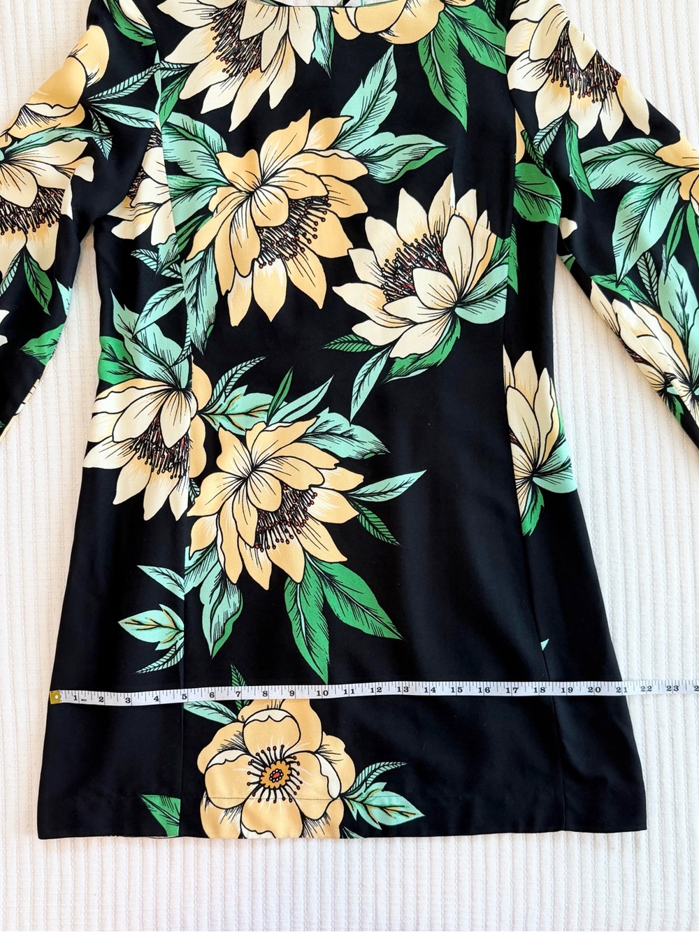 FARM Rio Long Bell Sleeve Mini Dress with Low Tie Back in Tropical Floral Print - Picture 13 of 14